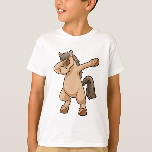 Horse at Hip Hop Dance Dab T-Shirt (Front)