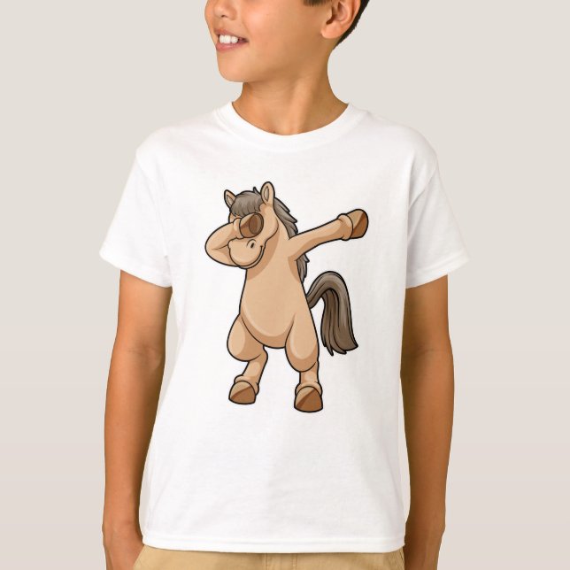 Horse at Hip Hop Dance Dab T-Shirt (Front)