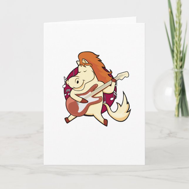 Horse at Music with Guitar Card (Front)