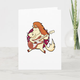 Horse at Music with Guitar Card
