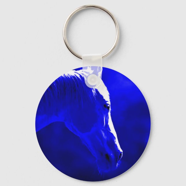 Horse At Night - Horse In Moonlight Key Ring (Front)