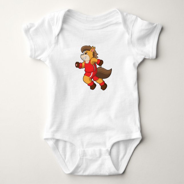 Horse at Running Baby Bodysuit (Front)