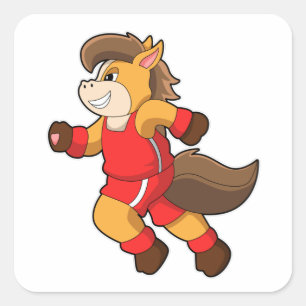 Horse at Running Square Sticker