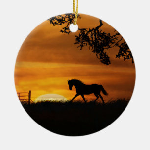 Horse at Sunset Ornament