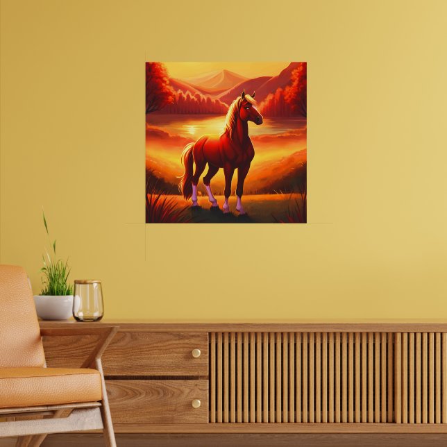 Horse at sunset poster (Living Room 2)