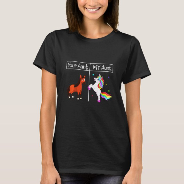 Horse Aunt Unicorn Auntie Niece Nephew T-Shirt (Front)