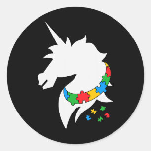Horse Autism Awareness Horse Colour Puzzle Kindnes Classic Round Sticker
