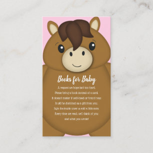Horse Baby Shower Books Enclosure Card