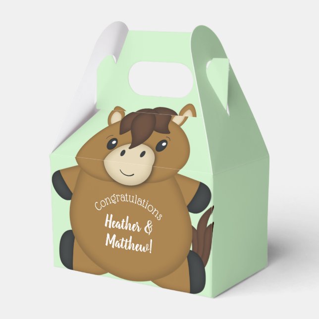 Horse Baby Shower Favour Box (Front Side)