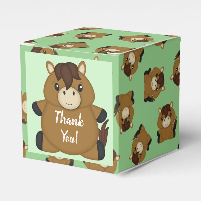 Horse Baby Shower Favour Box (Front Side)