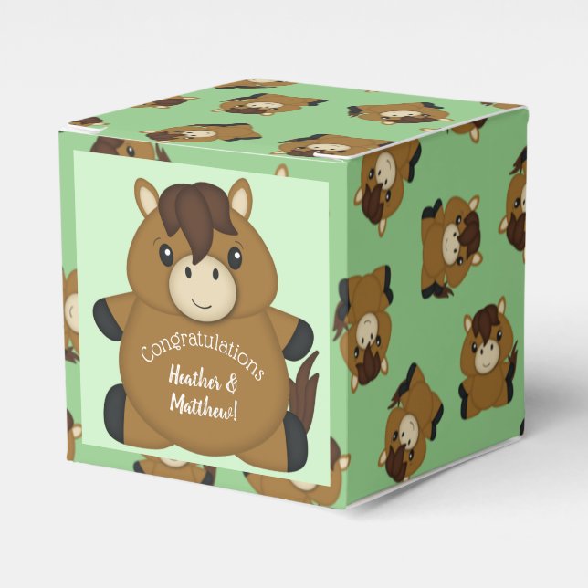Horse Baby Shower Favour Box (Front Side)
