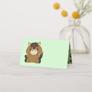 Horse Baby Shower Green Place Card