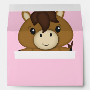 Horse Baby Shower Pink Envelope