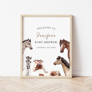 Horse Baby Shower Welcome Poster