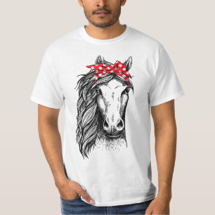 Horse Bandana Cute for Horse Lover Horsebak Riding T-Shirt