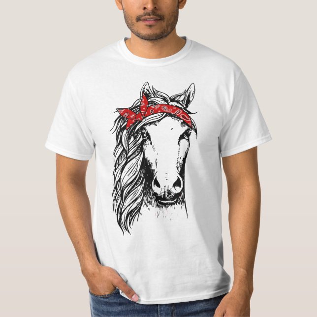 Horse Bandana for Horsebak Riding Horse Lover  T-Shirt (Front)