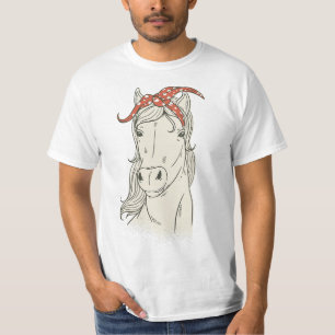 Horse Bandana Graphis Horsebak Riding Funny Horse T-Shirt