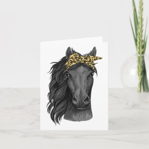 Horse Bandanna Leopard For Horse Lover Horseback R Card
