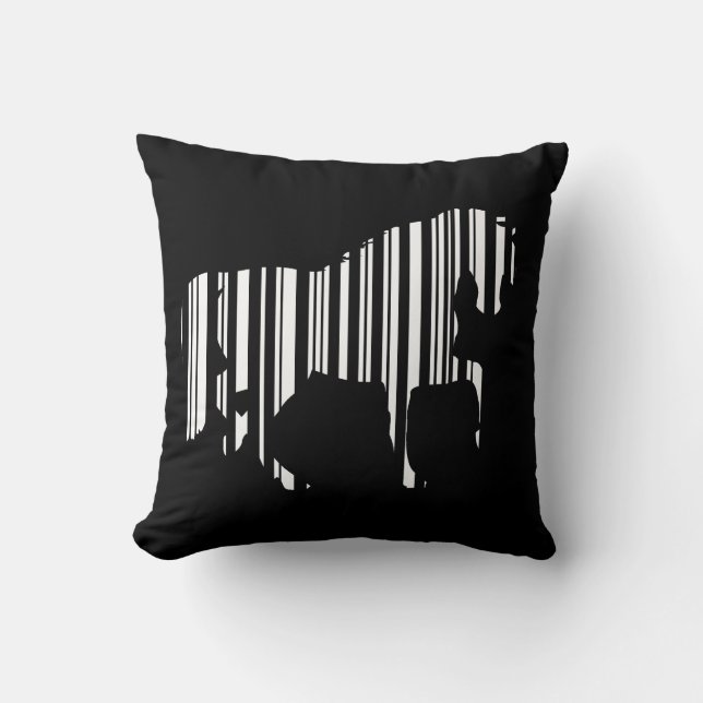 HORSE BAR CODE Zebra Barcode Pattern Design Cushion (Front)