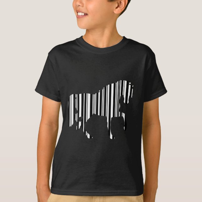 HORSE BAR CODE Zebra Barcode Pattern Design T-Shirt (Front)