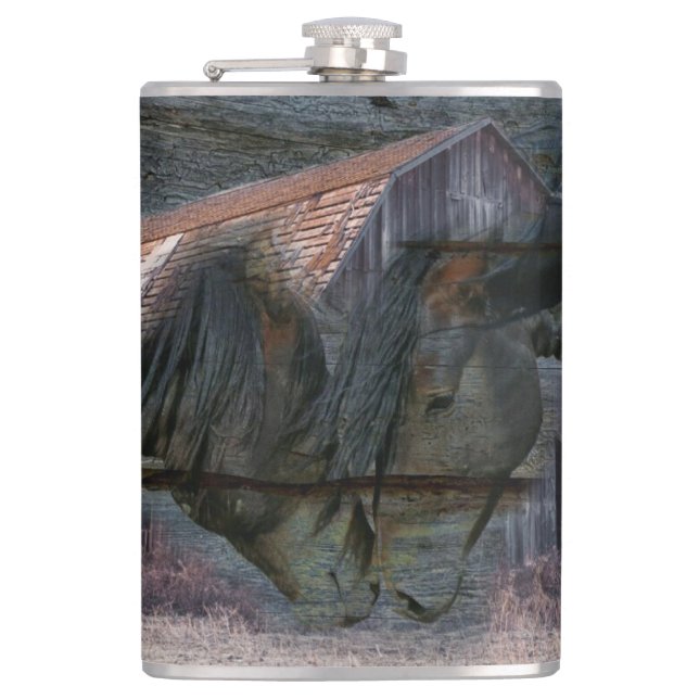 Horse Barn Spirits Hip Flask (Front)