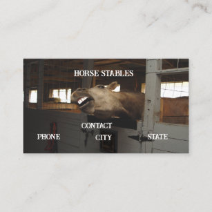 horse barn stable animal teeth business card