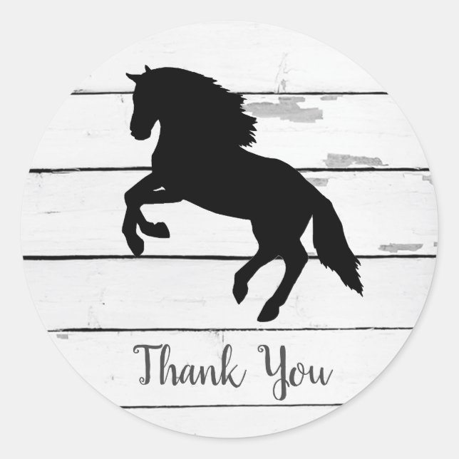 Horse Barnyard Farm Party Thank You Stickers (Front)