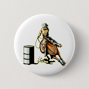 Horse Barrel Racing 6 Cm Round Badge
