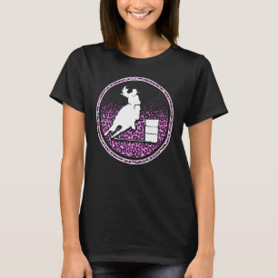 Horse Barrel Racing Leopard Pattern Rodeo Cowgirl T-Shirt