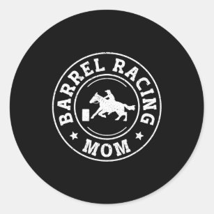 Horse Barrel Racing Retro Vintage Horse Mum 240 Po Classic Round Sticker