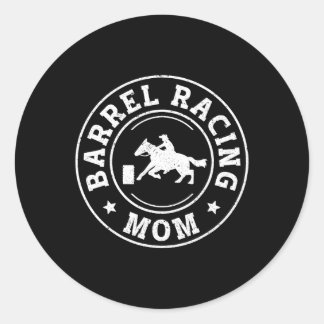Horse Barrel Racing Retro Vintage Horse Mum 240 Po Classic Round Sticker
