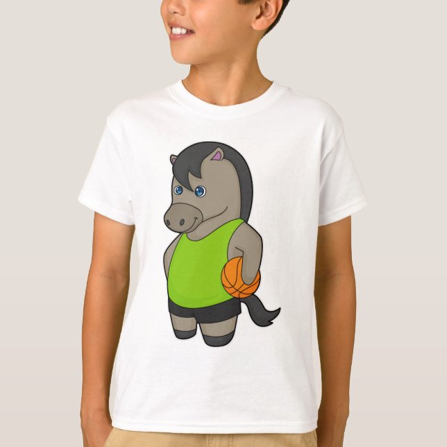 Horse Basketball player Basketball T-Shirt (Front)