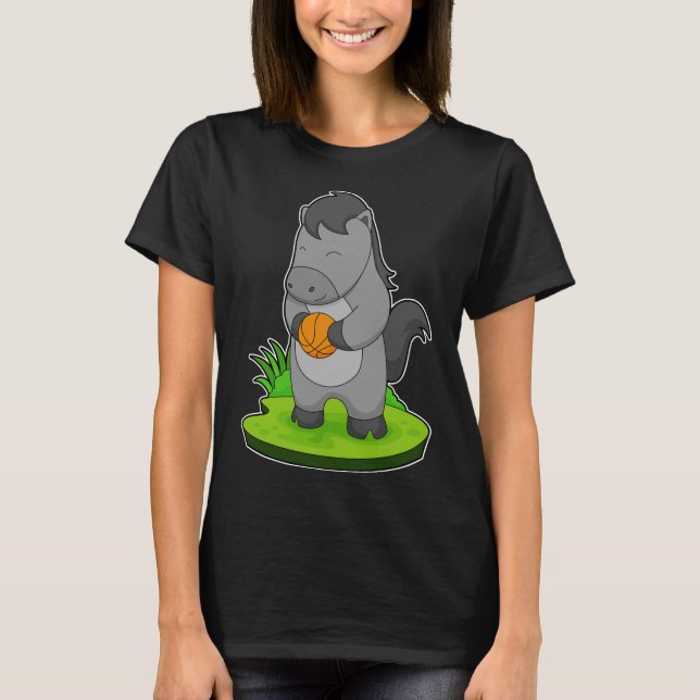 Horse Basketball player Basketball T-Shirt (Front)
