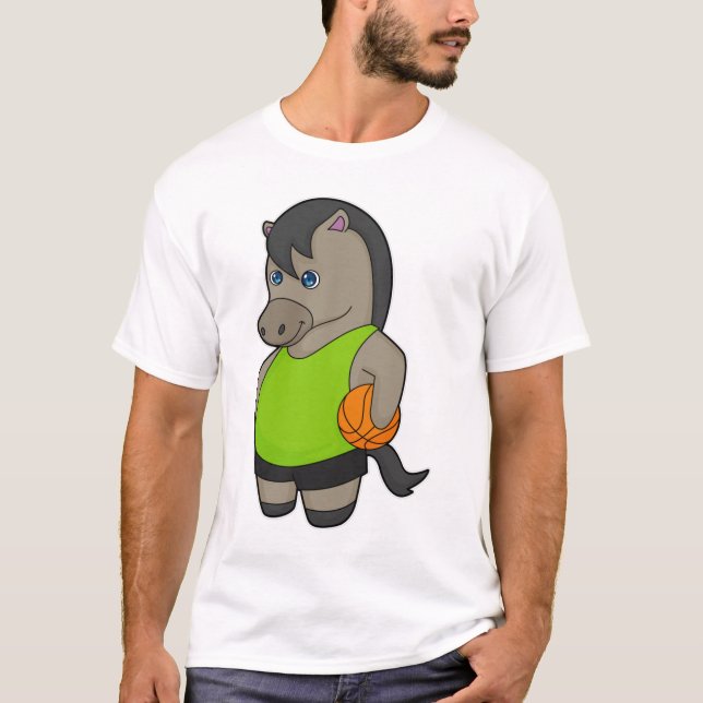 Horse Basketball player Basketball T-Shirt (Front)