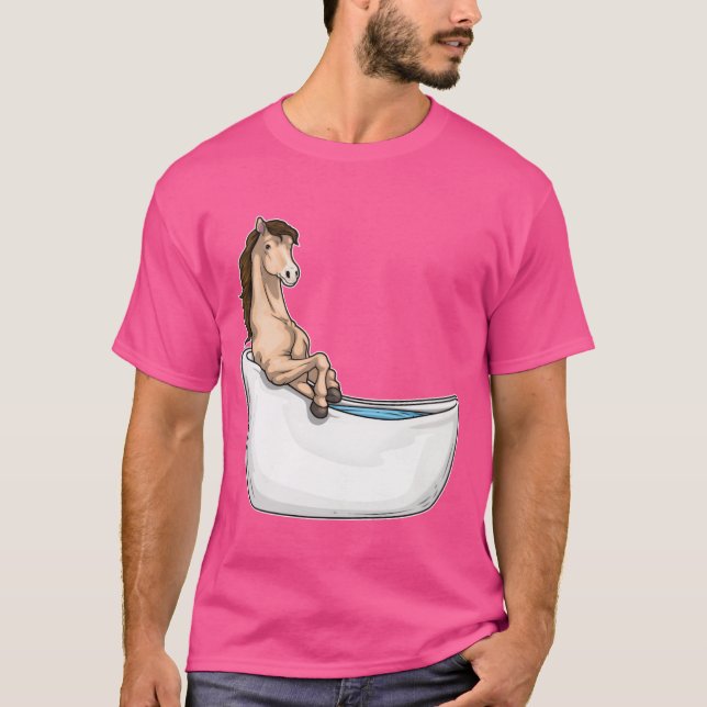 Horse Bathe Bathtub friend T-Shirt (Front)