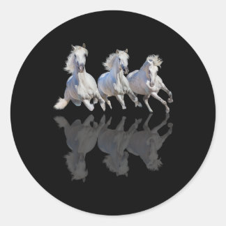 Horse Beautiful mirror mould in galloping horse ri Classic Round Sticker