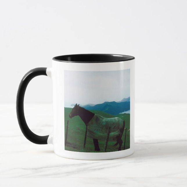 Horse behind fence mug (Left)