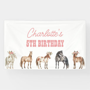 Horse Birthday Backdrop Pony Party Banner