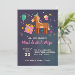 Horse Birthday Birth-Neigh Invitation any age