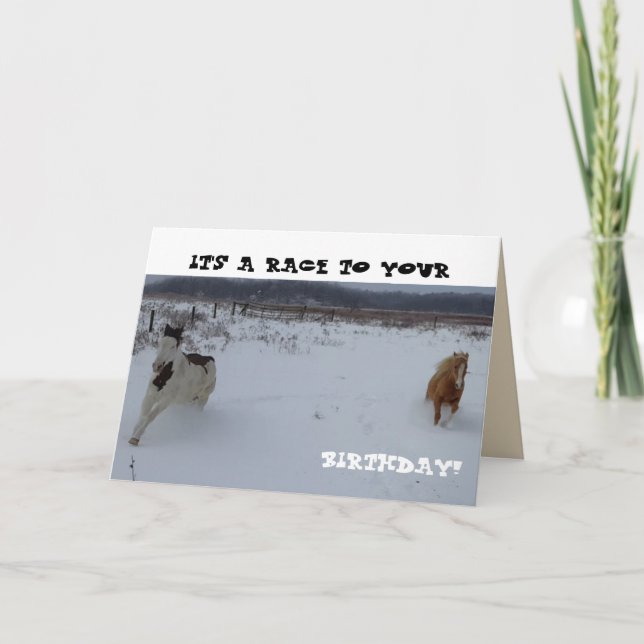 Horse Birthday Card with oats? (Front)