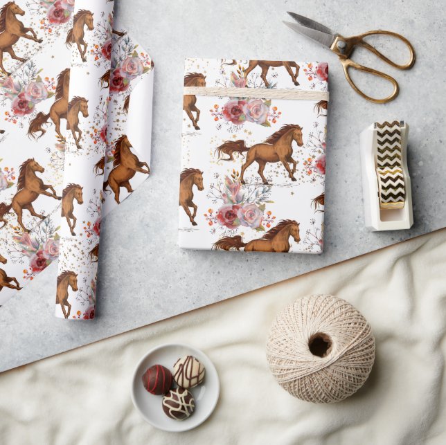 Horse Birthday Girl Cowgirl  Wrapping Paper (Crafts)