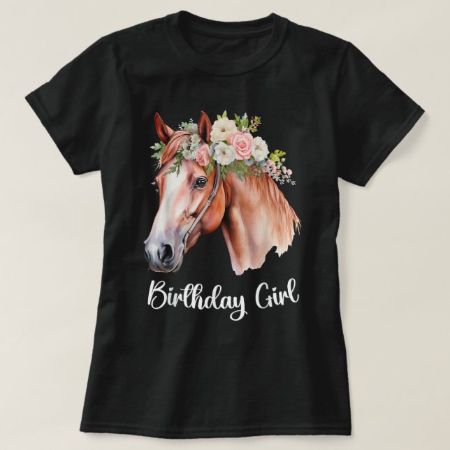Horse Birthday Girl Party Outfit Pony Daughter T-Shirt (Design Front)