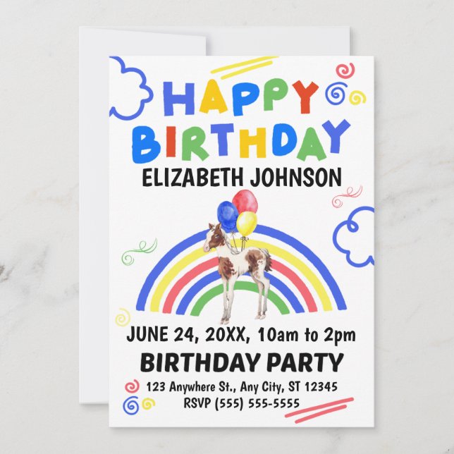 Horse Birthday Invitation (Front)