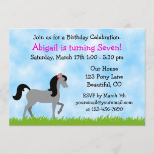 Horse Birthday Invitation for Girls