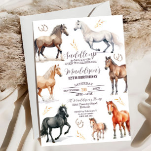 Horse Birthday Invitation Horse Party Saddle up