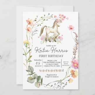 Horse birthday invitation, Pony Birthday invite,  Invitation