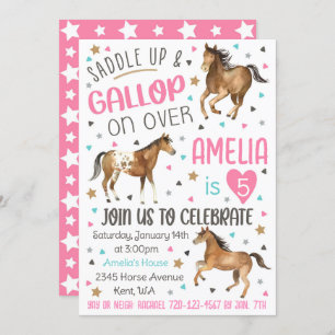 Horse Birthday Invitation, Saddle Up Invitation