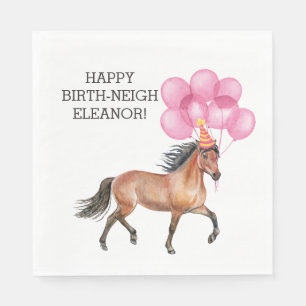 Horse Birthday // Oh Hay It's Your Birth-neigh  In Napkin