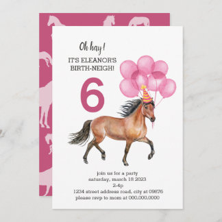 Horse Birthday // Oh Hay It's Your Birth-neigh  Invitation