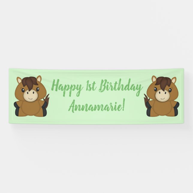 Horse Birthday Party Banner (Horizontal)
